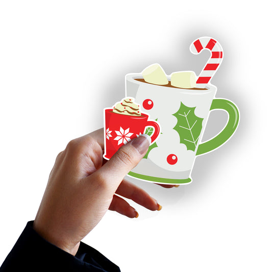 Sheet of 5 -Christmas:  Hot Chocolate Minis        -   Removable     Adhesive Decal