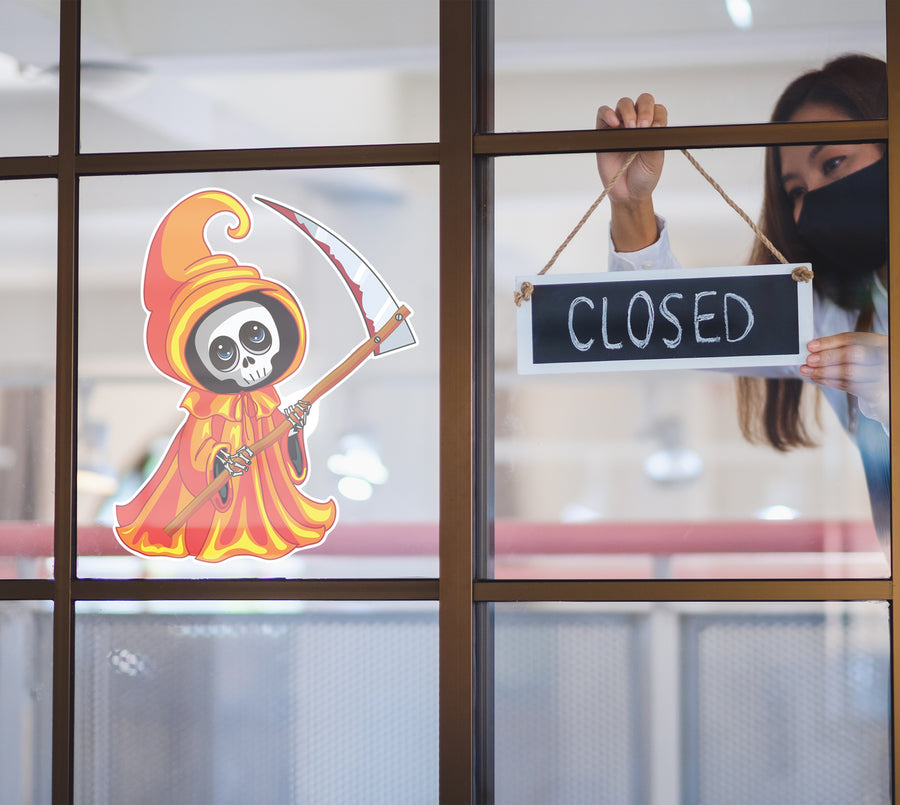 Halloween: Scythe Window Clings        -   Removable Window   Static Decal