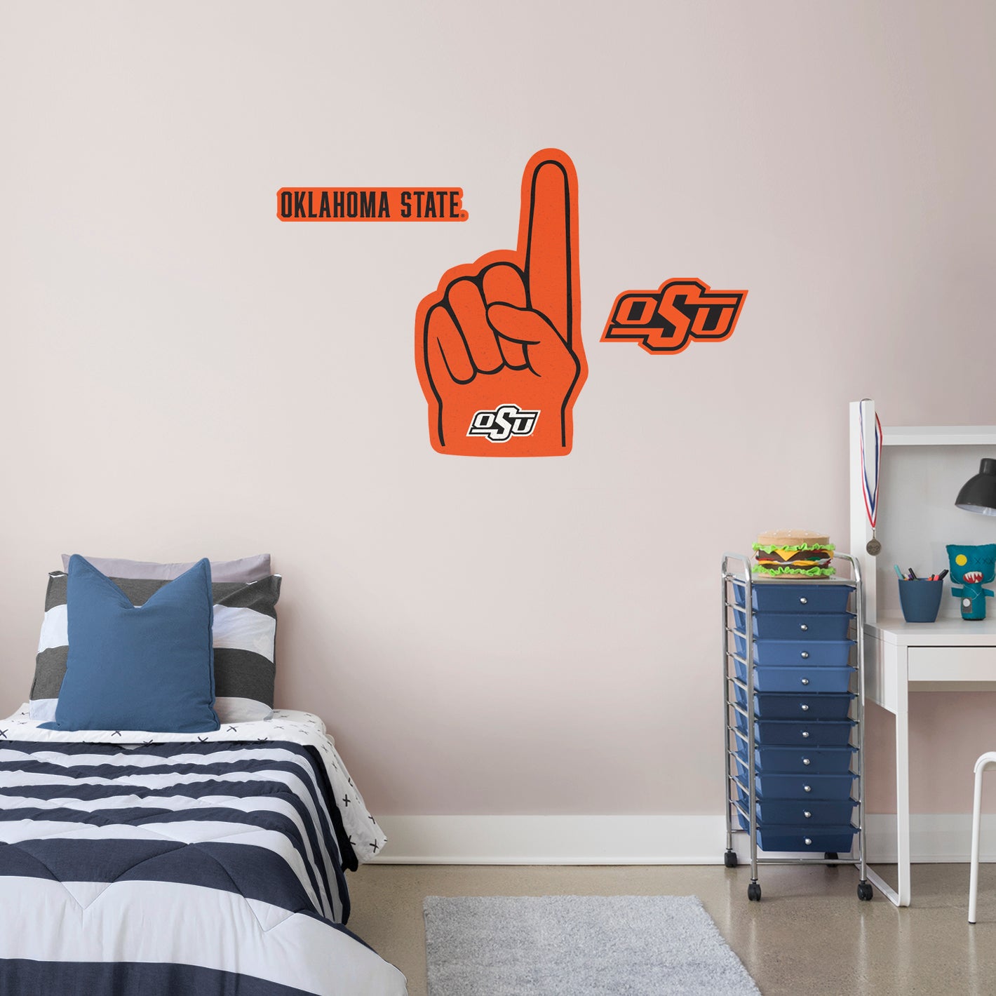 Oklahoma State Cowboys:    Foam Finger        - Officially Licensed NCAA Removable     Adhesive Decal