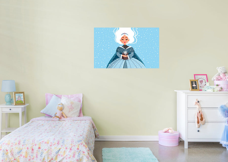 Nursery Princess:  It's Snowing Mural        -   Removable Wall   Adhesive Decal