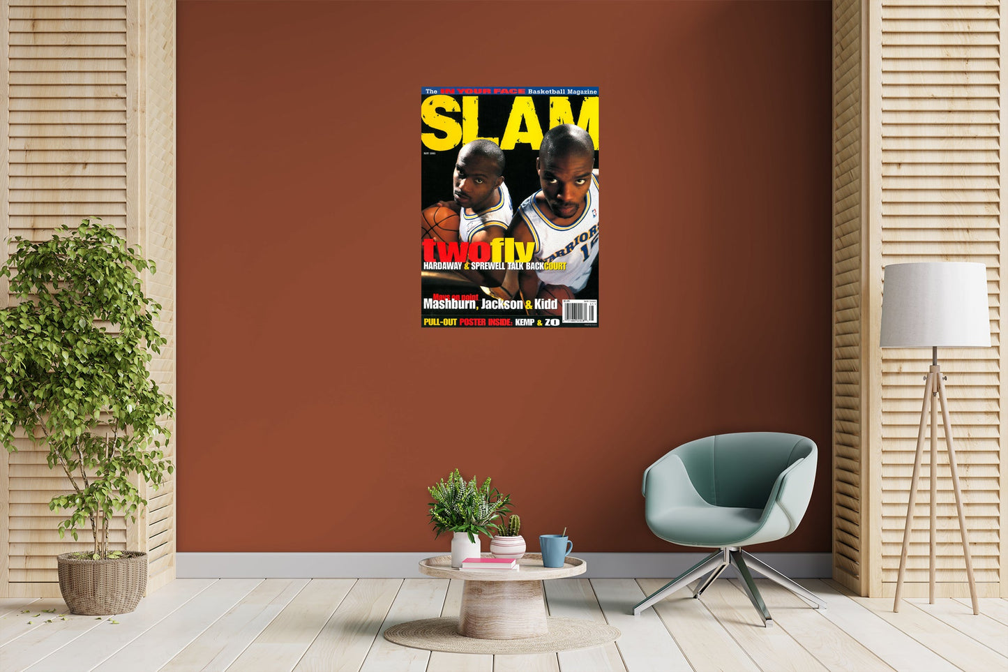 Golden State Warriors: Tim Hardaway and Latrell Sprewell SLAM Magazine May 1995 Cover Mural - Officially Licensed NBA Removable Adhesive Decal
