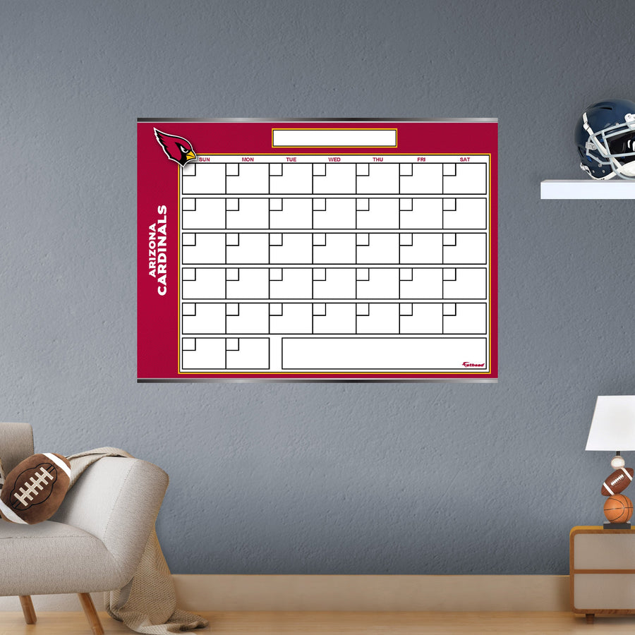Arizona Cardinals - Dry Erase Calendar - Official NFL - Reusable Vinyl Wall Decal