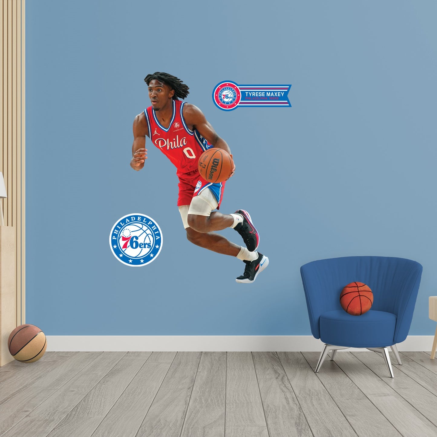 Philadelphia 76ers: Tyrese Maxey - Officially Licensed NBA Removable Adhesive Decal
