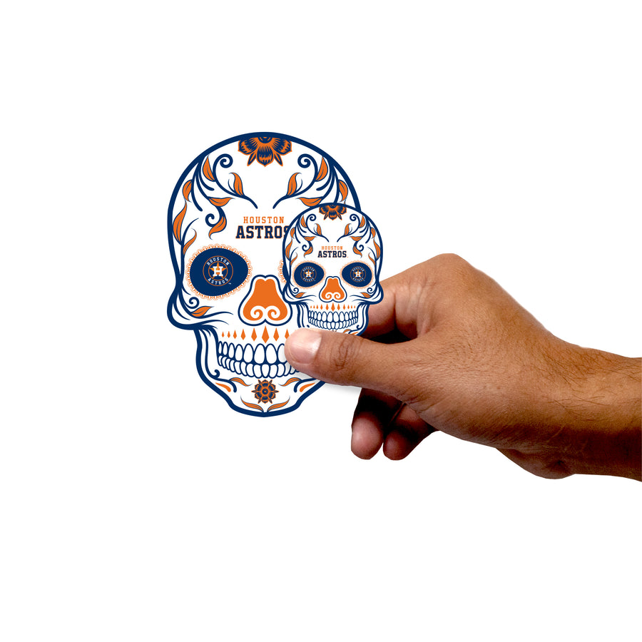 Houston Astros - 5 Sugar Skull Logo Minis (Mixed Sizes) - Official MLB - Reusable Vinyl Decals