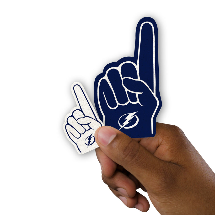 Tampa Bay Lightning - 5 Foam Finger Minis (Mixed Sizes) - Official NHL - Reusable Vinyl Decals