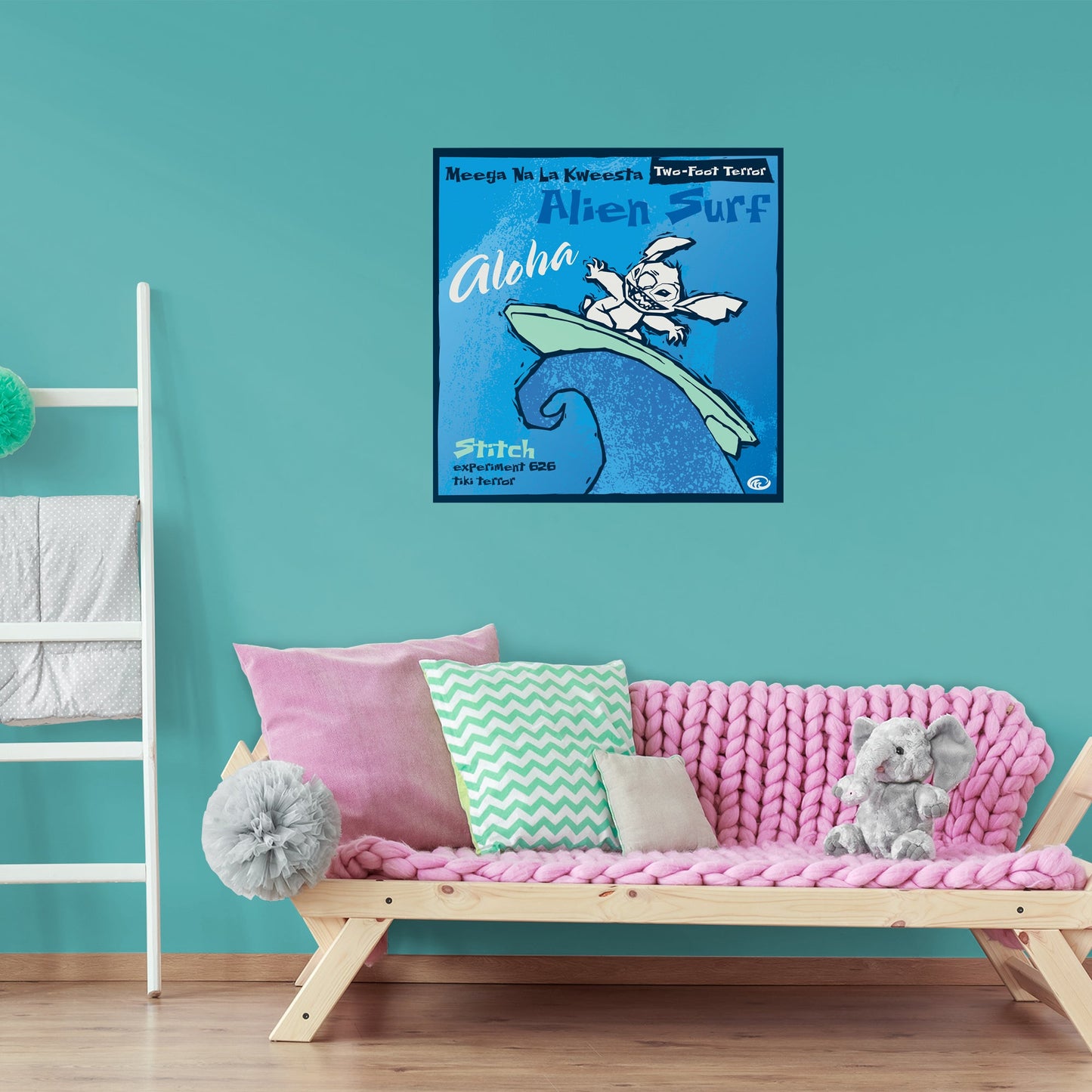 Lilo & Stitch: Stitch Alien Surf Mural - Officially Licensed Disney Removable Adhesive Decal