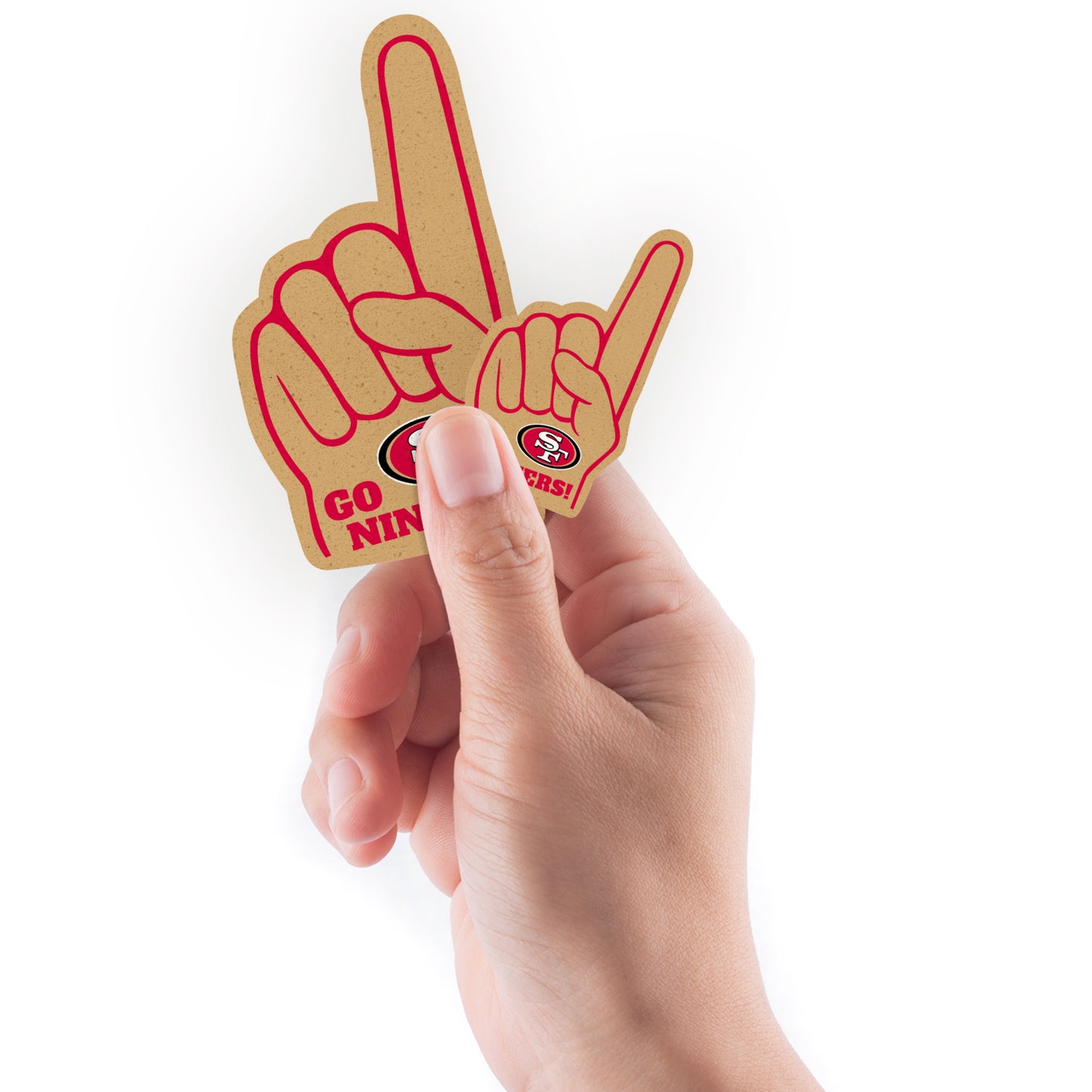 San Francisco 49ers:  2021 Foam Finger MINIS        - Officially Licensed NFL Removable     Adhesive Decal