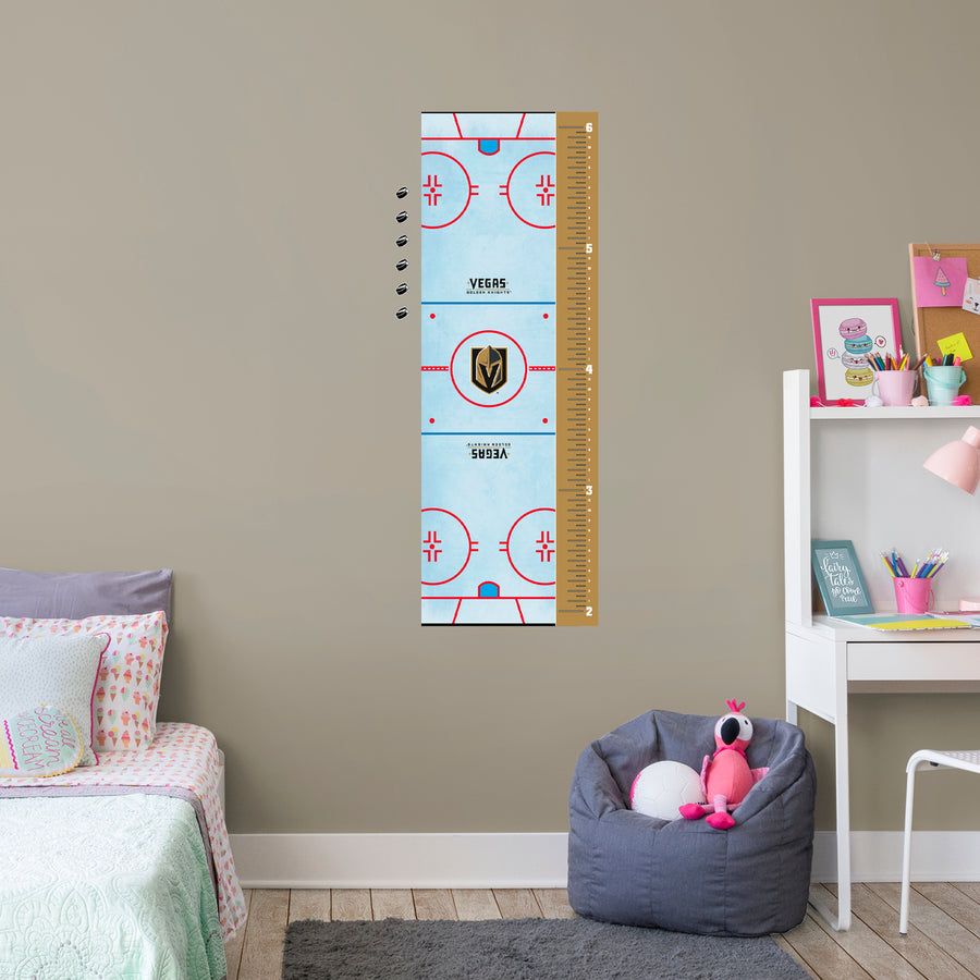 Rink - Growth Chart - Official NHL - Vegas Golden Knights - Reusable Vinyl Wall Decal