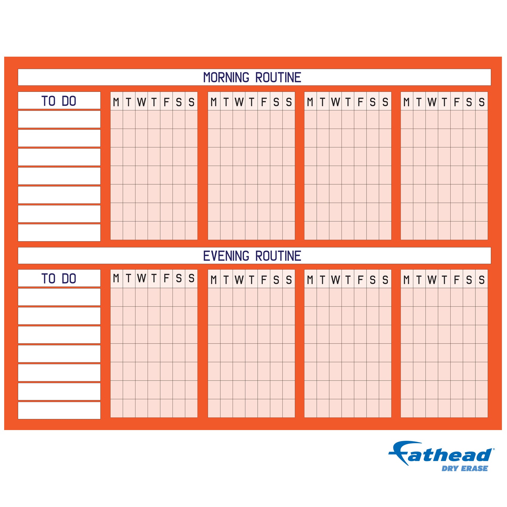 Chart: Red Routine Chart Dry Erase - Removable Adhesive Decal – Fathead