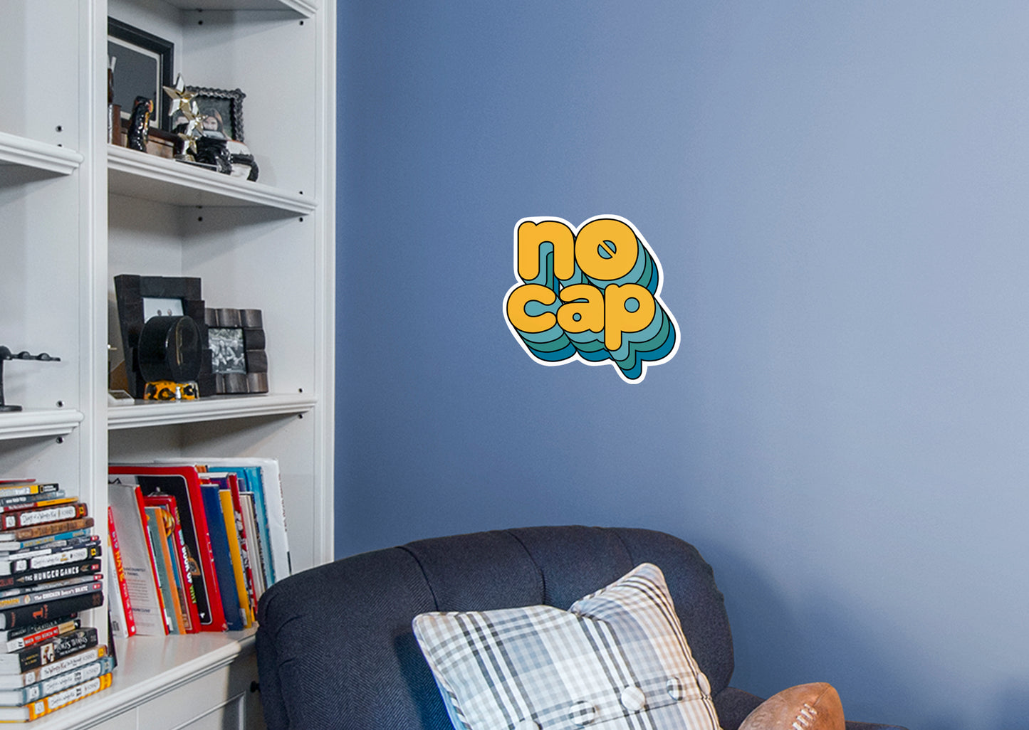 No Cap 3D Multicolor Yellow Lettering        - Officially Licensed Big Moods Removable     Adhesive Decal