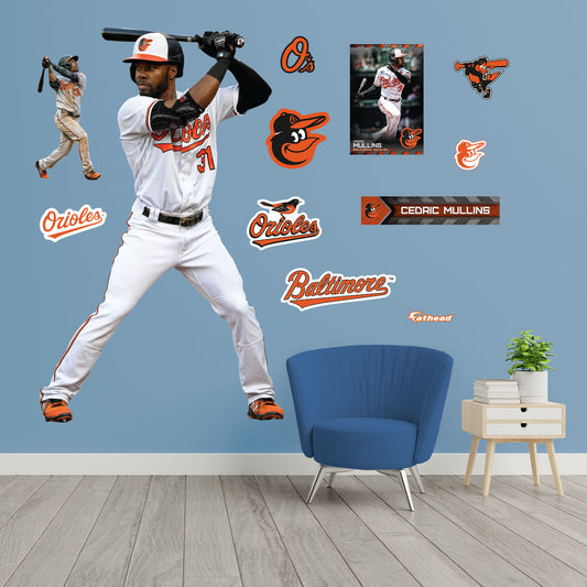 Baltimore Orioles: Cedric Mullins         - Officially Licensed MLB Removable     Adhesive Decal