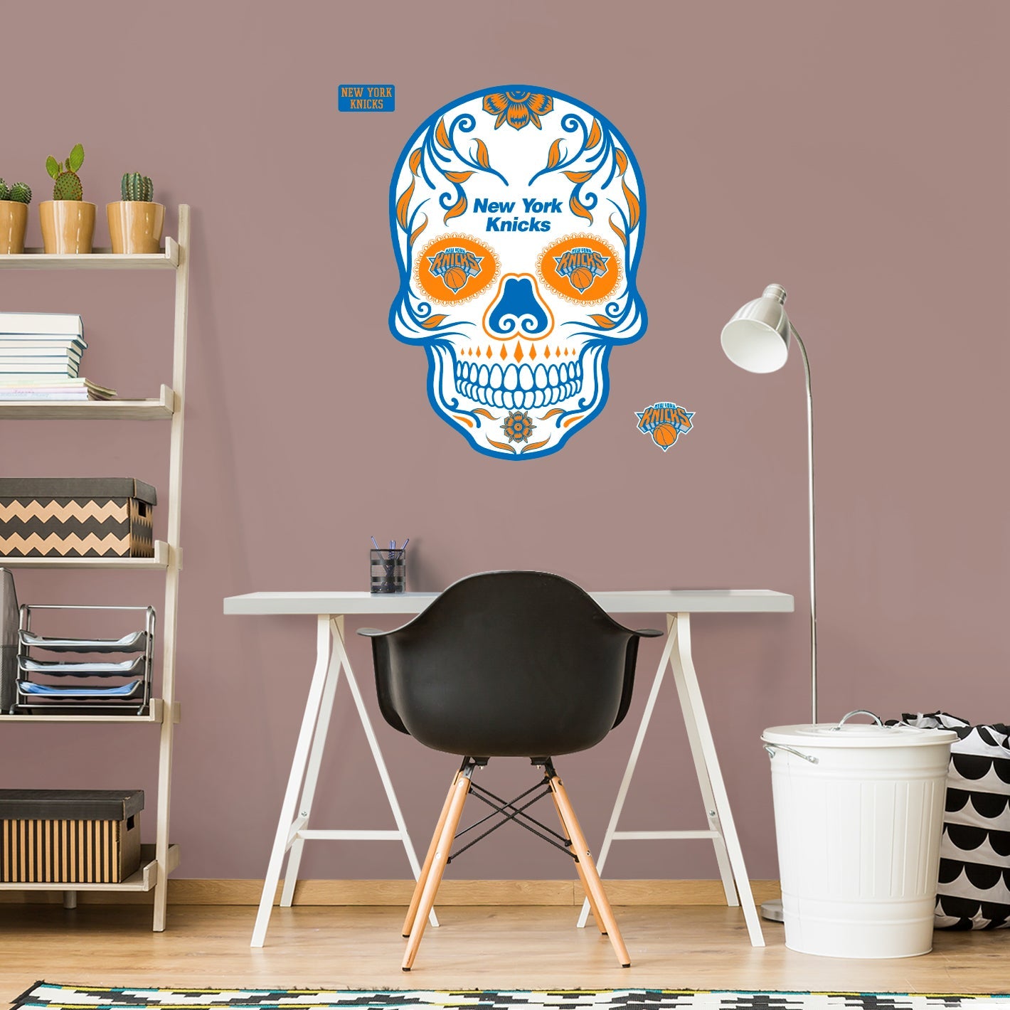 New York Knicks: Skull - Officially Licensed NBA Removable Adhesive Decal