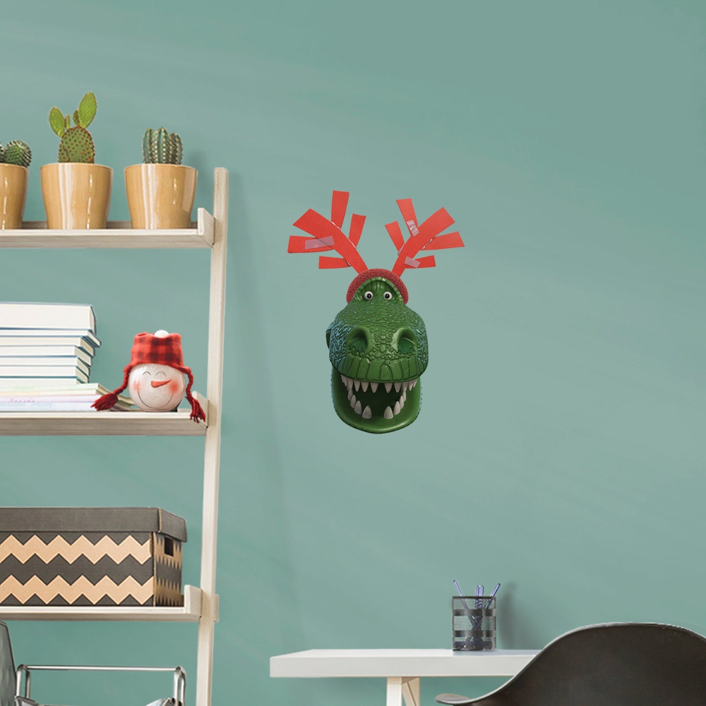 Pixar Holiday: Rex Antlers RealBig - Officially Licensed Disney Removable Adhesive Decal
