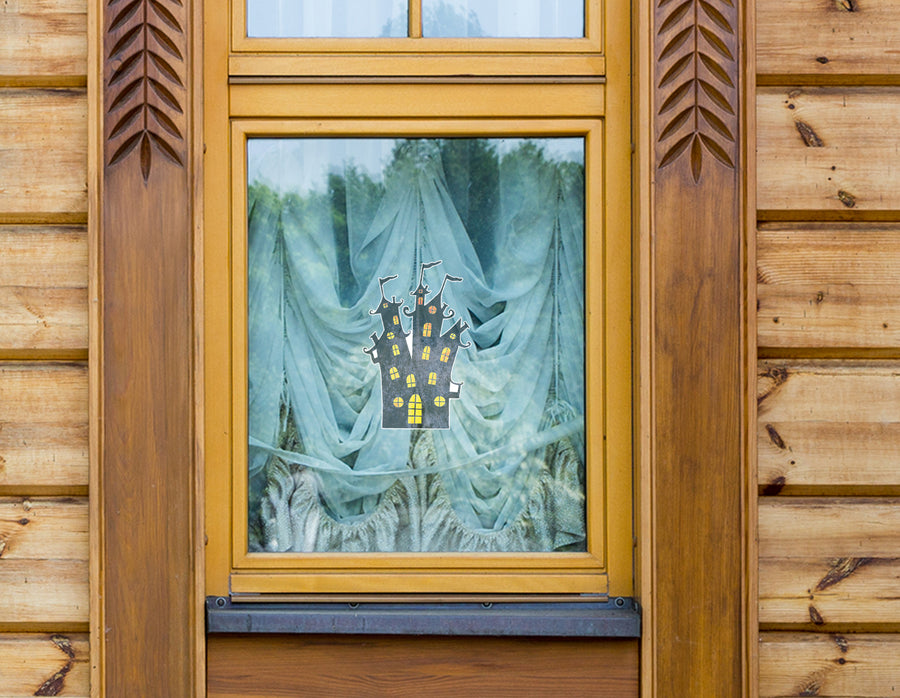 Halloween: Castle Window Clings        -   Removable Window   Static Decal