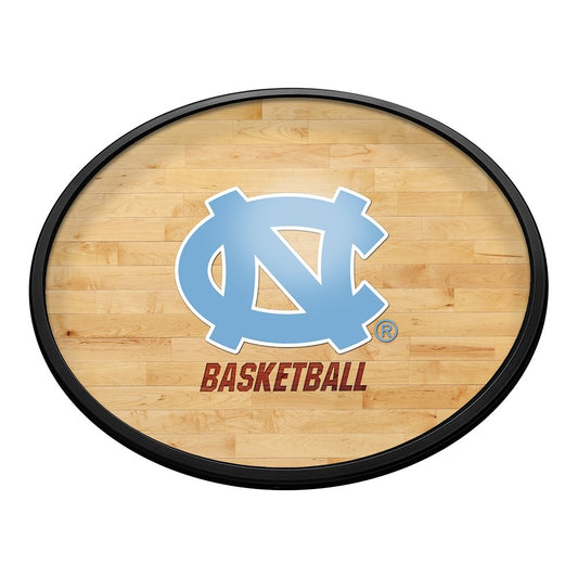 North Carolina Tar Heels: Hardwood - Oval Slimline Lighted Wall Sign - The Fan-Brand