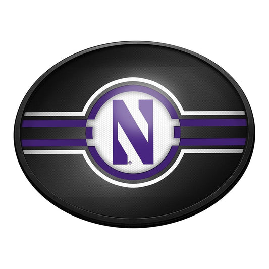 Northwestern Wildcats: Oval Slimline Lighted Wall Sign - The Fan-Brand