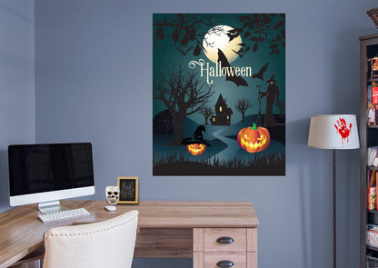 Halloween:  Witch'S House Mural        -   Removable Wall   Adhesive Decal