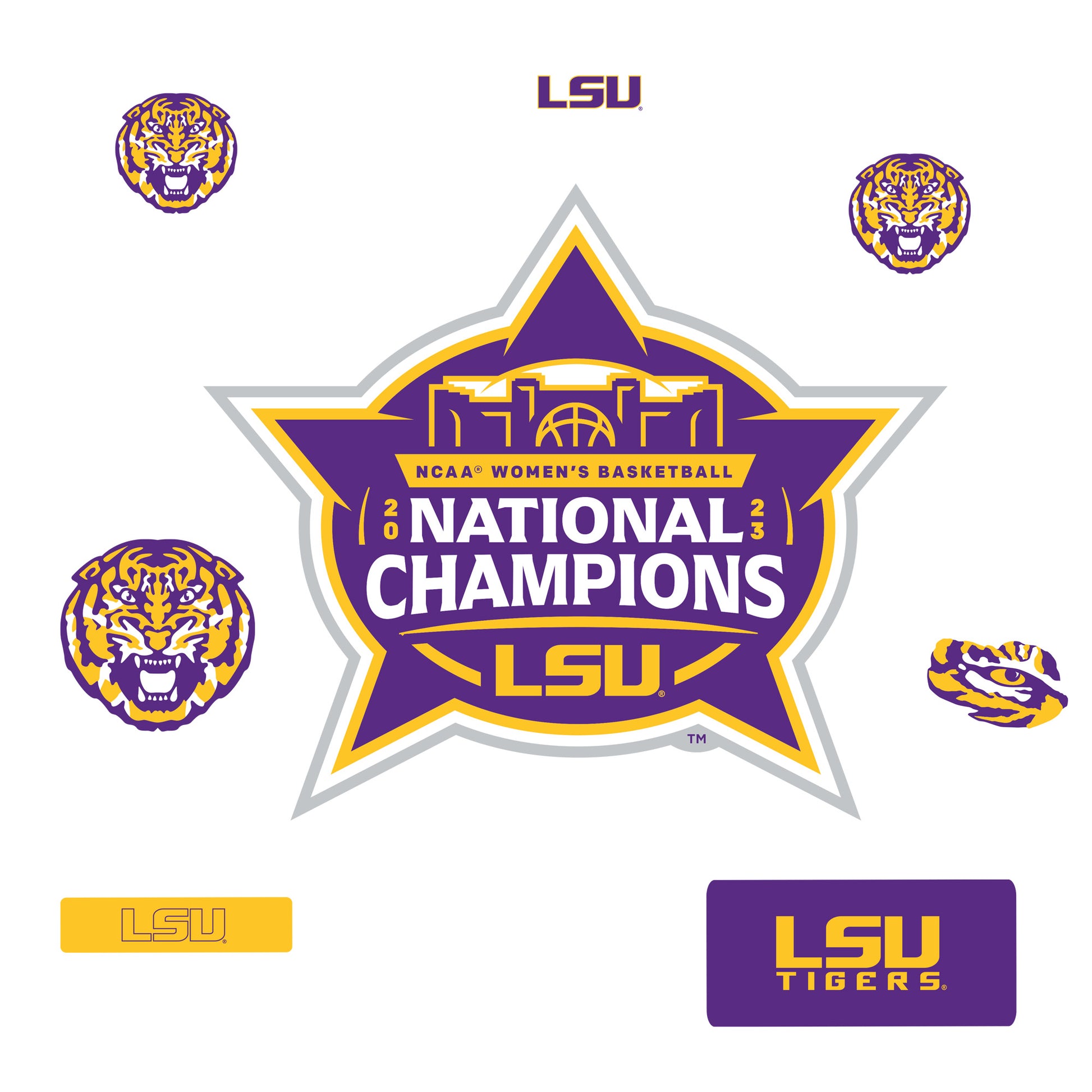 LSU Tigers: 2023 Women's Basketball Champions Logo - Officially