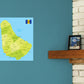 Maps of North America: Barbados Mural        -   Removable Wall   Adhesive Decal