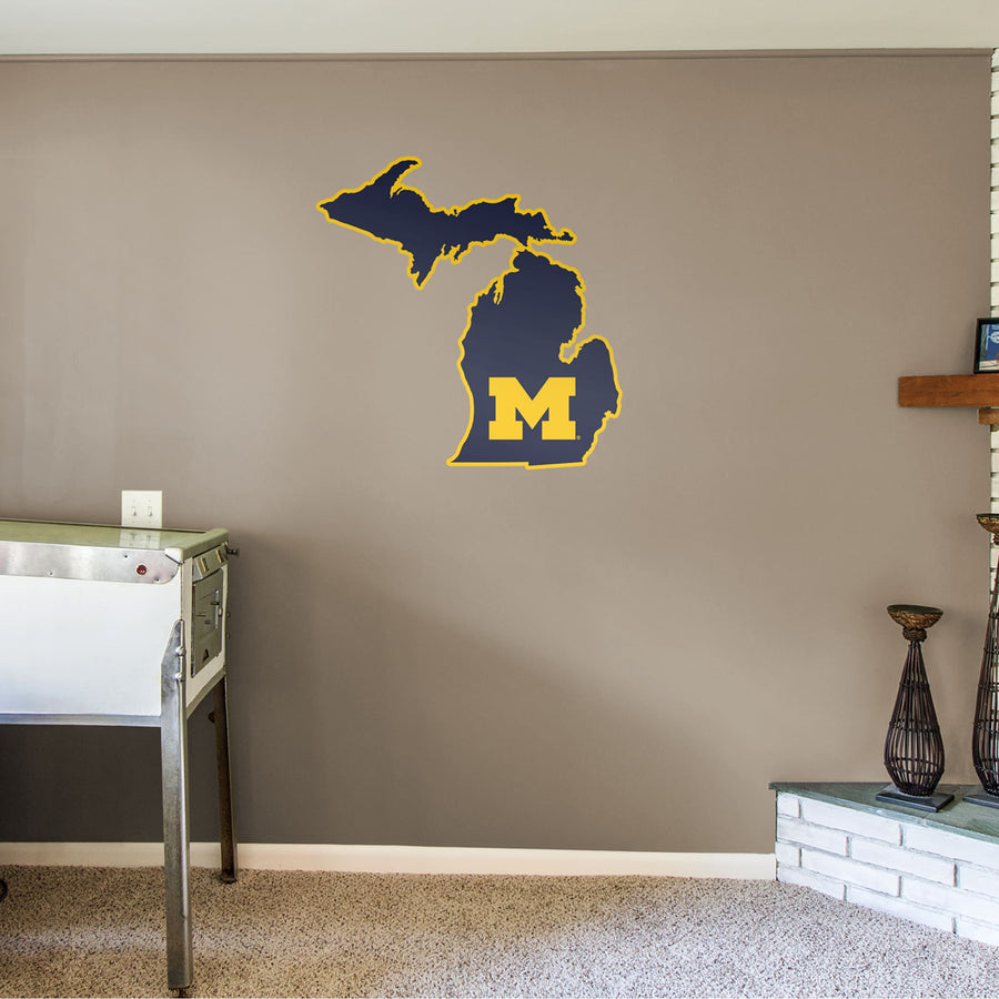 State of Michigan - RealBig Collection - Official NCAA - Michigan Wolverines - Reusable Vinyl Wall Decals