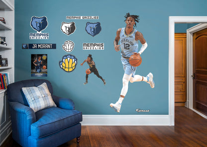 Memphis Grizzlies: Ja Morant         - Officially Licensed NBA Removable Wall   Adhesive Decal