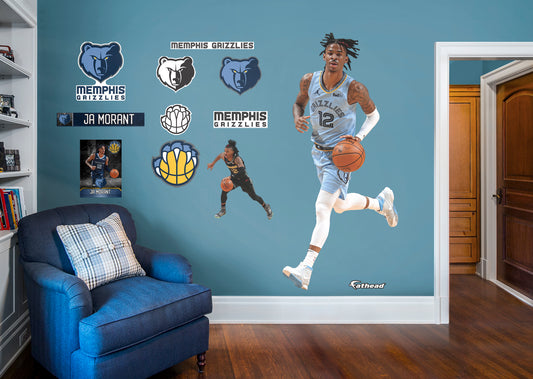 Memphis Grizzlies: Ja Morant 2021        - Officially Licensed NBA Removable Wall   Adhesive Decal
