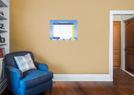 Chart: Trains Peaceful ride Dry Erase        -   Removable Wall   Adhesive Decal