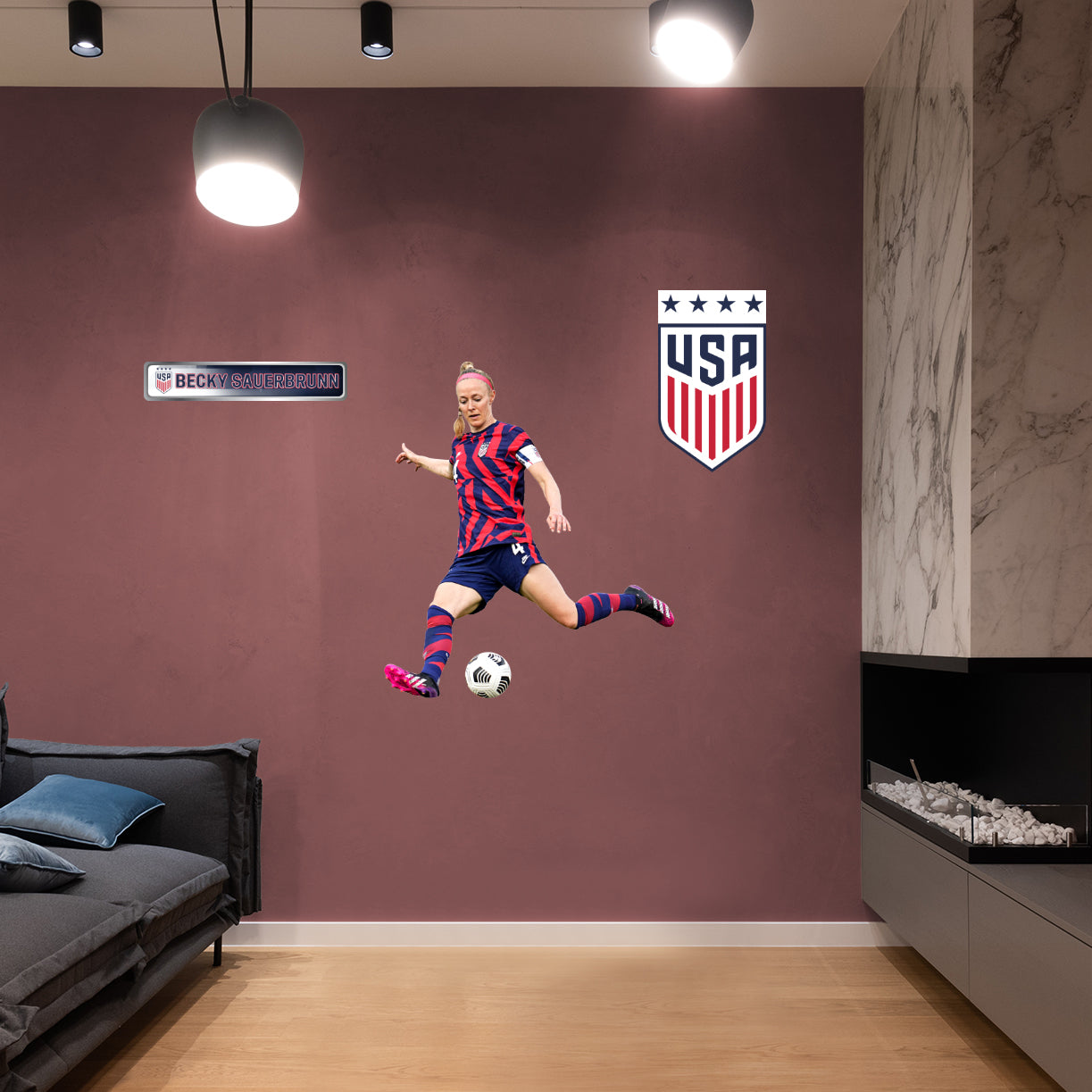 becky sauerbrunn RealBig - Officially Licensed USWNT Removable Adhesive Decal