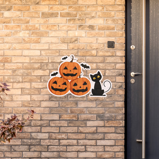 Halloween:  Pumpkins and Black Cat Alumigraphic        -      Outdoor Graphic