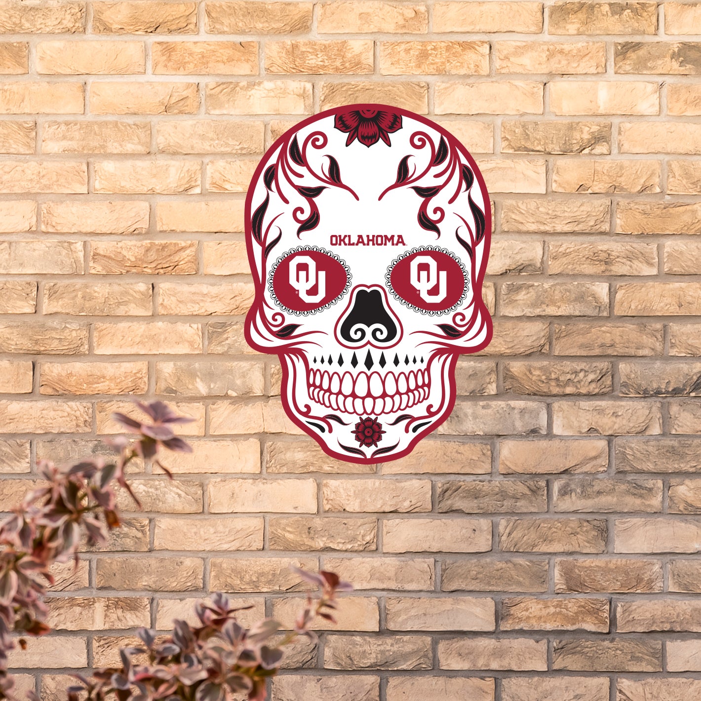 Sooners Graphics Oklahoma Sooners - Sugar Skull Logo - Outdoor Wall Decals - Official N ...