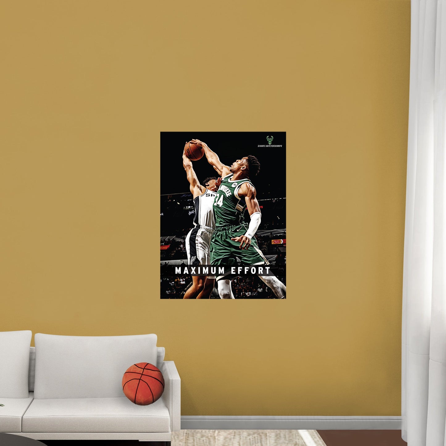 Milwaukee Bucks: Giannis Antetokounmpo Block Motivational Poster - Officially Licensed NBA Removable Adhesive Decal