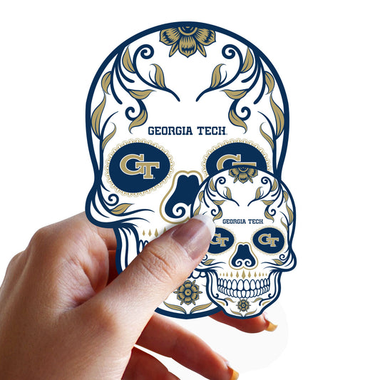 Georgia Tech Yellow Jackets:  2022 Skull Minis        - Officially Licensed NCAA Removable     Adhesive Decal