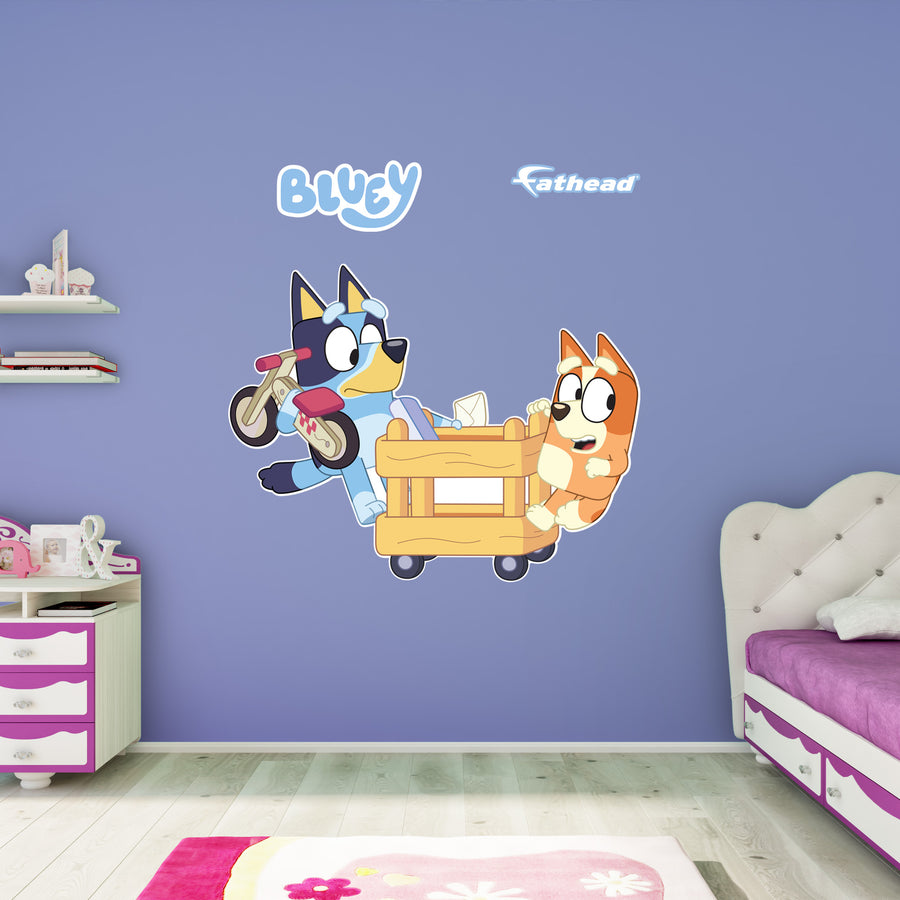 Bluey & Bingo - Bluey - RealBig Sisters Postman Icon Collection - Official BBC - Reusable Vinyl Wall Decals