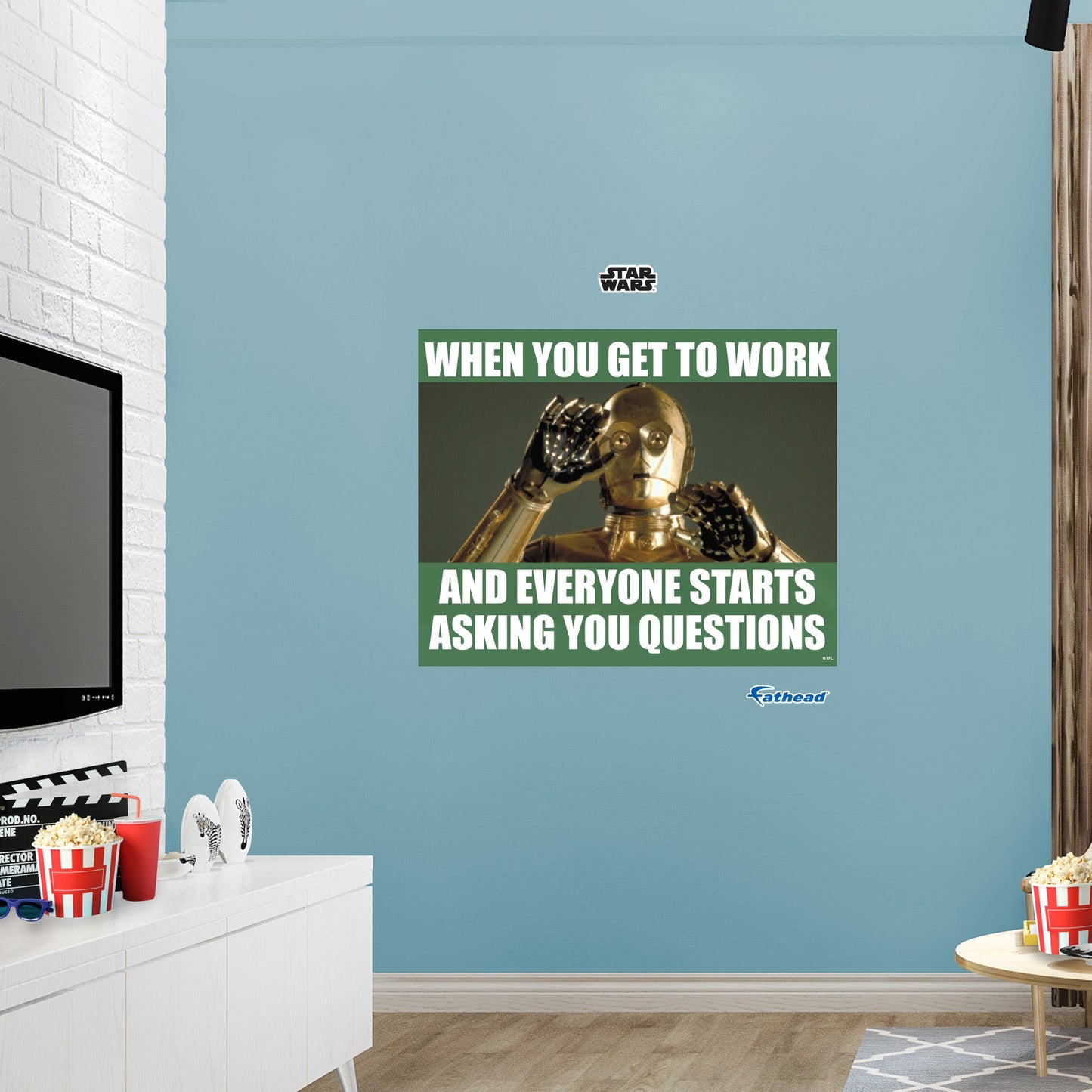 Questions meme Poster        - Officially Licensed Star Wars Removable     Adhesive Decal