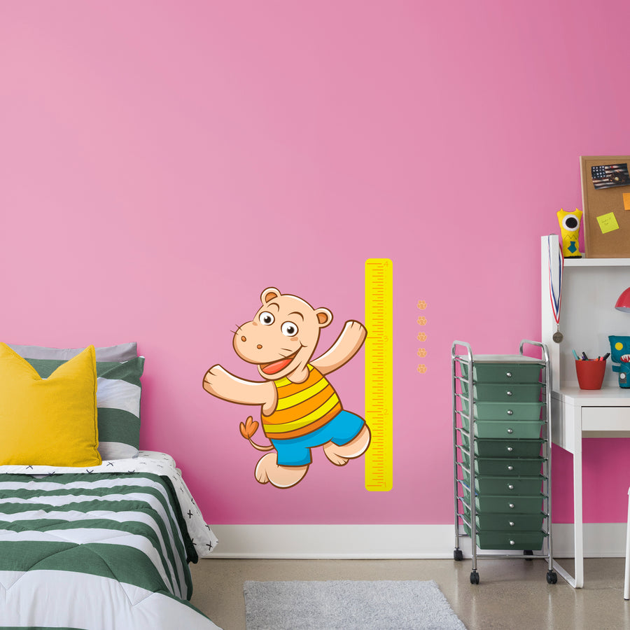 Growth Chart Hippo  - Removable Wall Decal