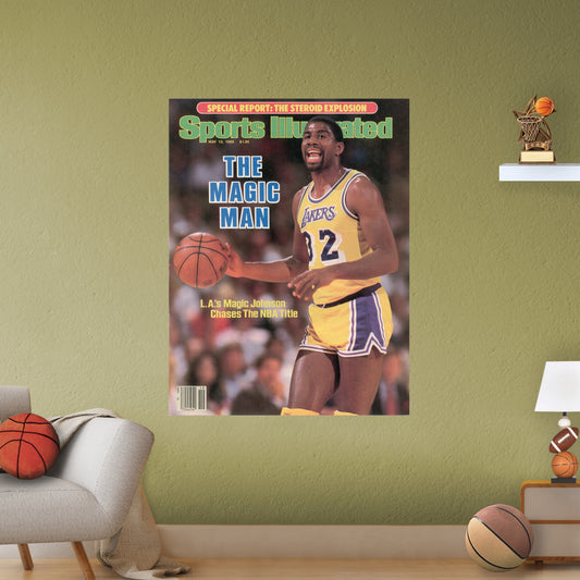 Los Angeles Lakers: Magic Johnson May 1985 Sports Illustrated Cover        - Officially Licensed NBA Removable     Adhesive Decal
