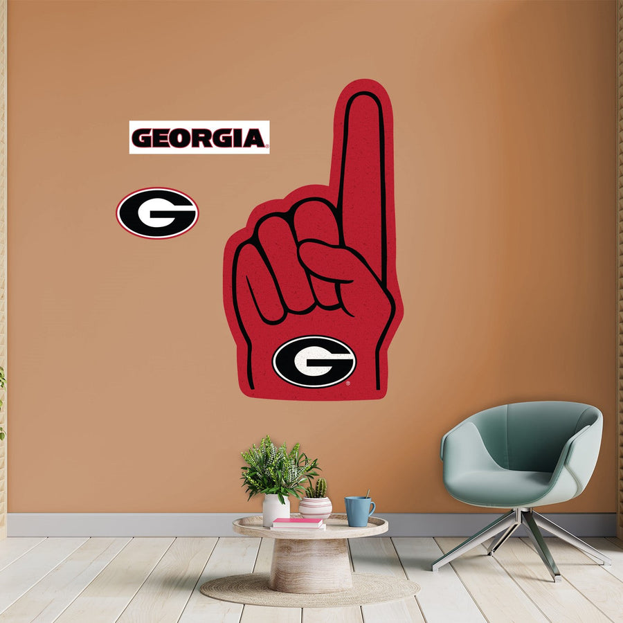 Georgia Bulldogs - RealBig Foam Finger Collection - Official NCAA - Reusable Vinyl Wall Decals