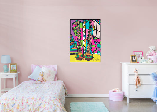 Dream Big Art:  Boots Mural        - Officially Licensed Juan de Lascurain Removable Wall   Adhesive Decal