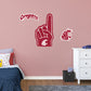 Washington State Cougars:    Foam Finger        - Officially Licensed NCAA Removable     Adhesive Decal