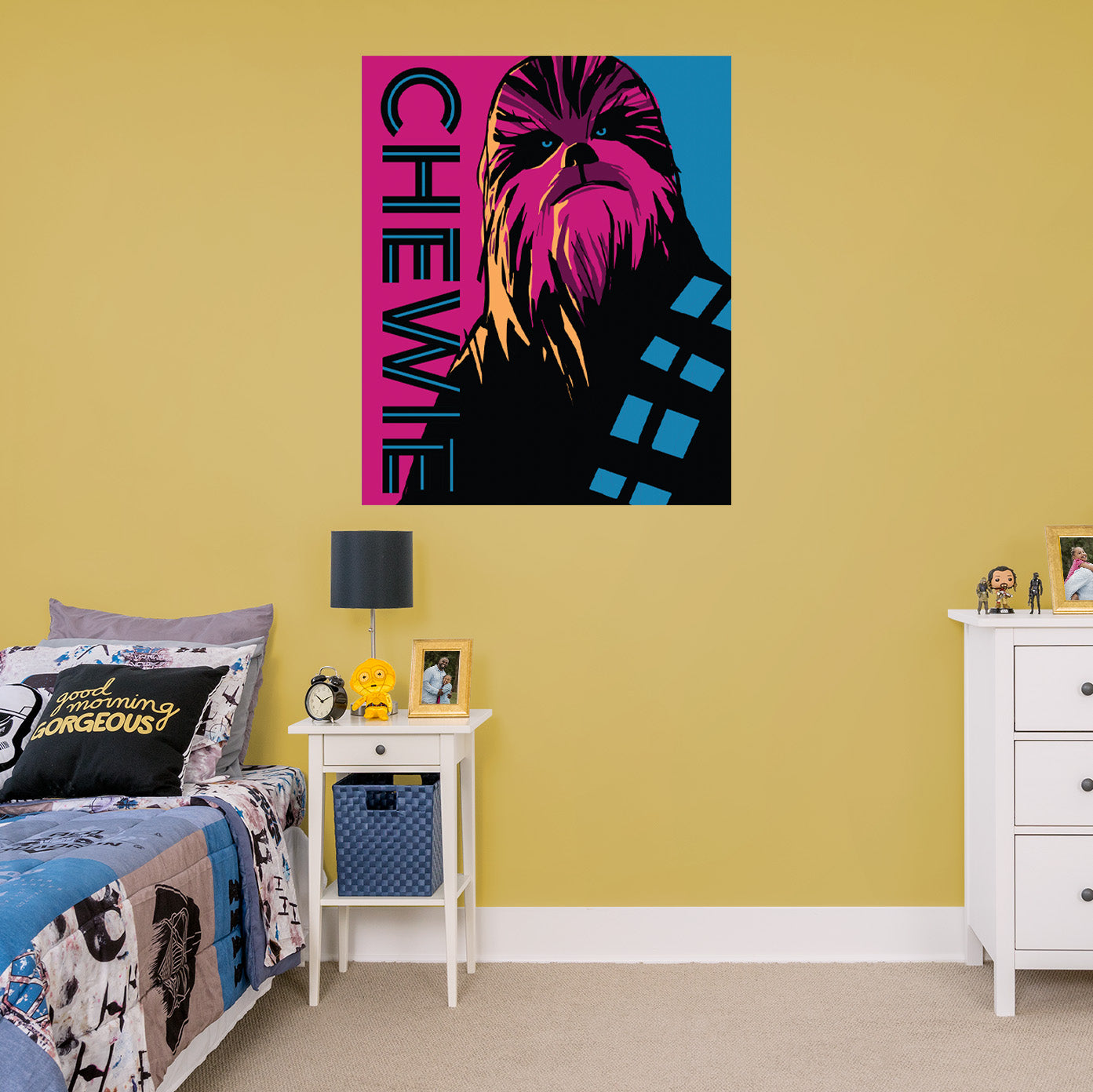 3 Sizes factory Chewie Print Area Rug - Star Wars Inspired Home Decor - Play Room - Nerd Cave - Fan Gift - Chewbacca - Turquoise Blue Brown Black