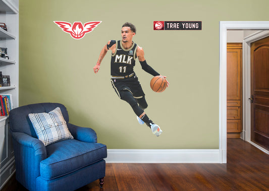 Atlanta Hawks: Trae Young 2021 MLK Jersey        - Officially Licensed NBA Removable Wall   Adhesive Decal