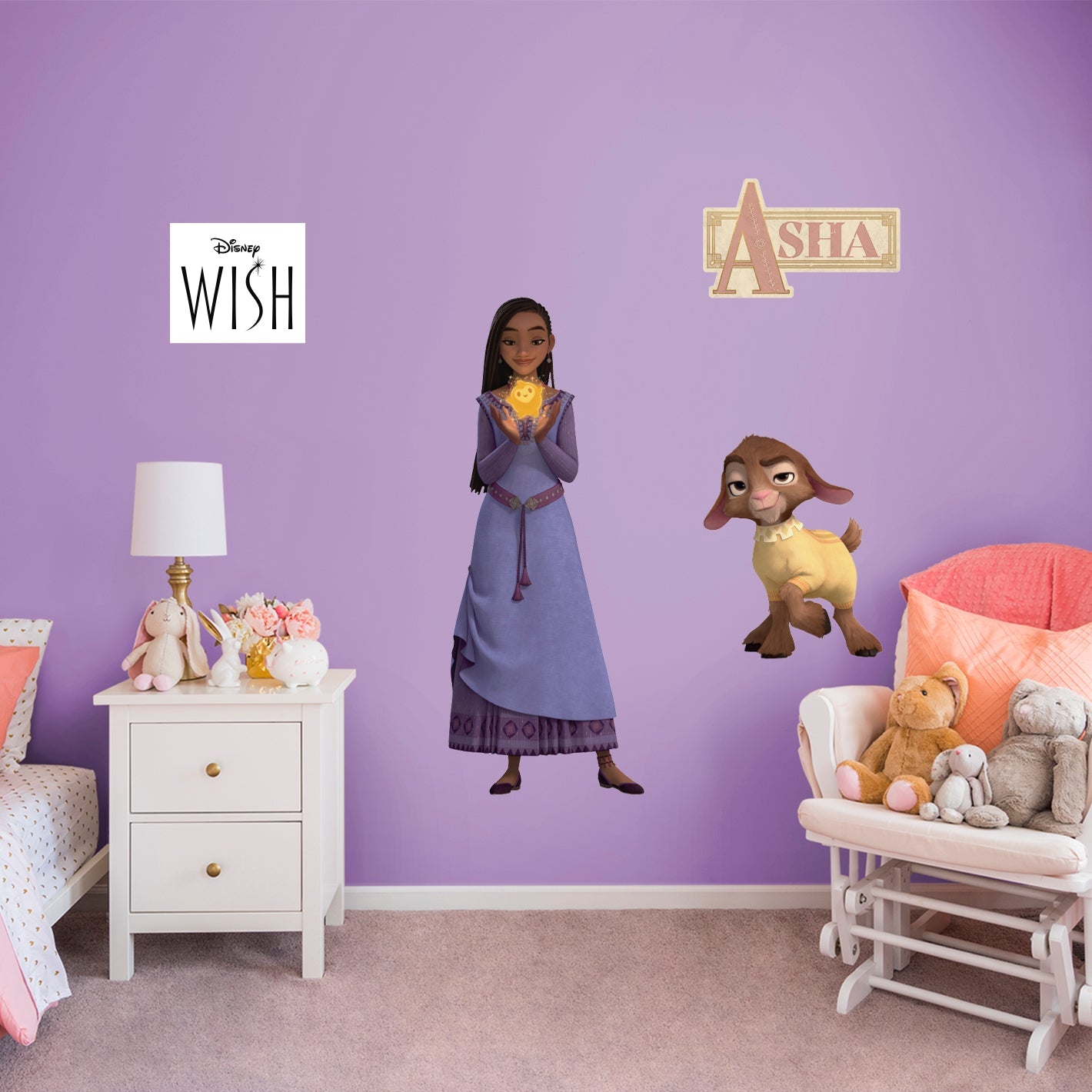 Wish: Asha Star RealBig        - Officially Licensed Disney Removable     Adhesive Decal