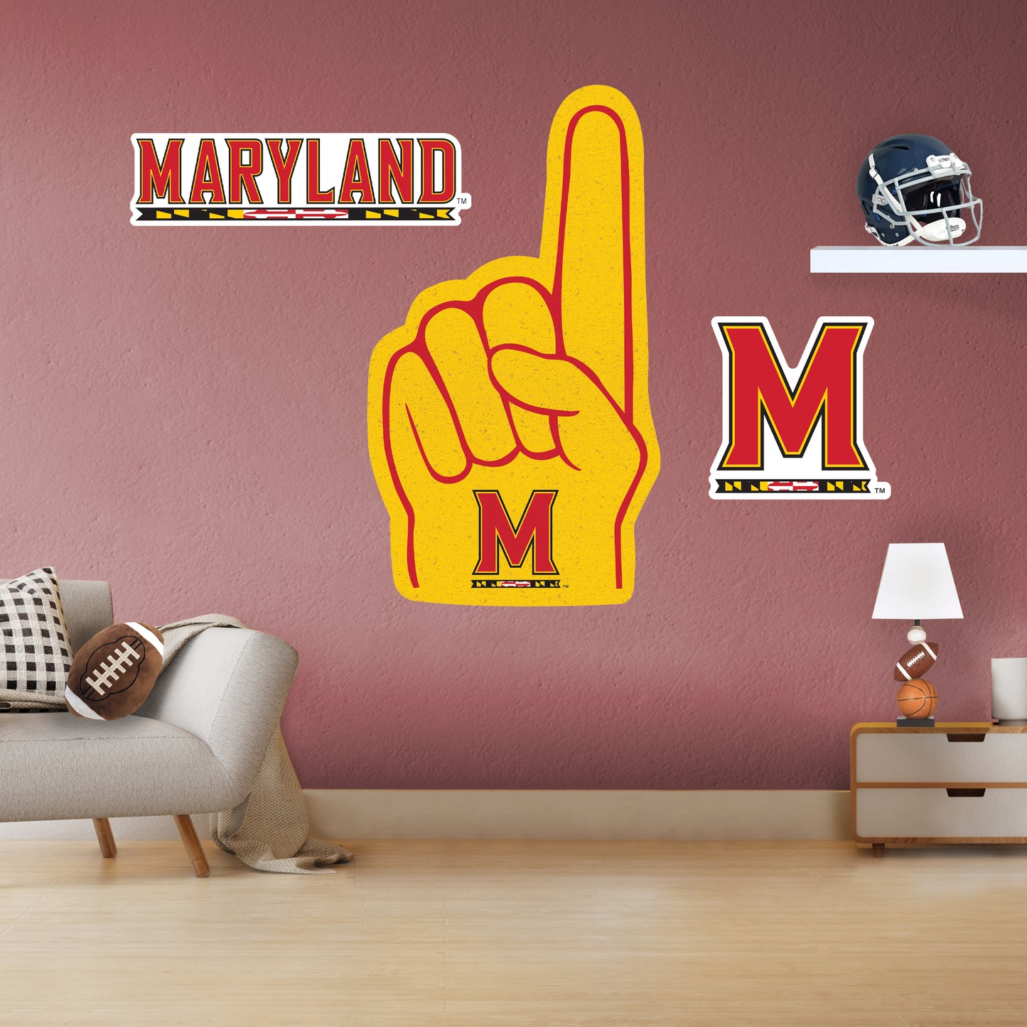 Maryland Terrapins:    Foam Finger        - Officially Licensed NCAA Removable     Adhesive Decal