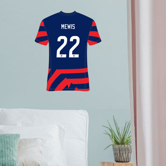 Kristie Mewis Jersey Graphic Icon        - Officially Licensed USWNT Removable     Adhesive Decal