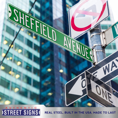 Chicago Cubs Steel Street Sign-SHEFFIELD AVENUE