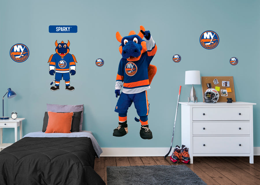 Sparky Mascot - RealBig Collection - Official NHL - New York Islanders - Reusable Vinyl Wall Decals