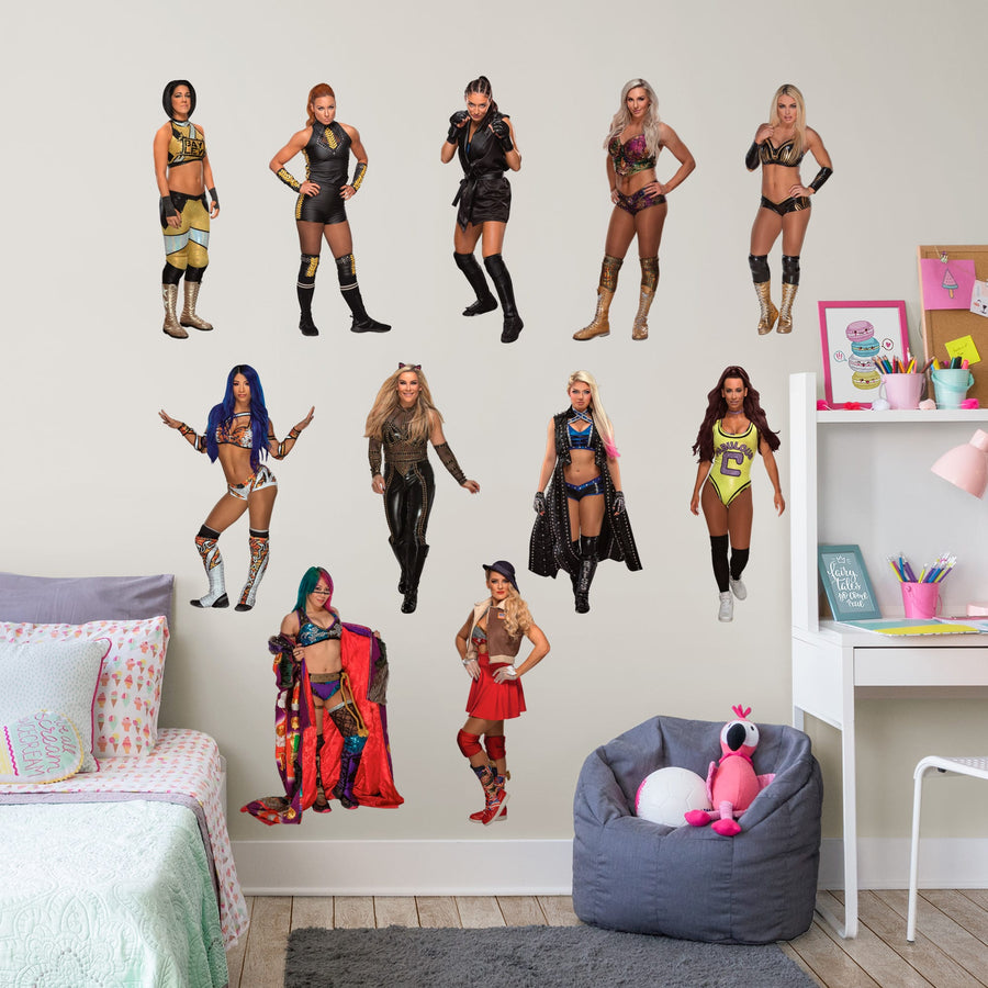WWE - RealBig Women's Division Collection - Official WWE - Reusable Vinyl Wall Decals