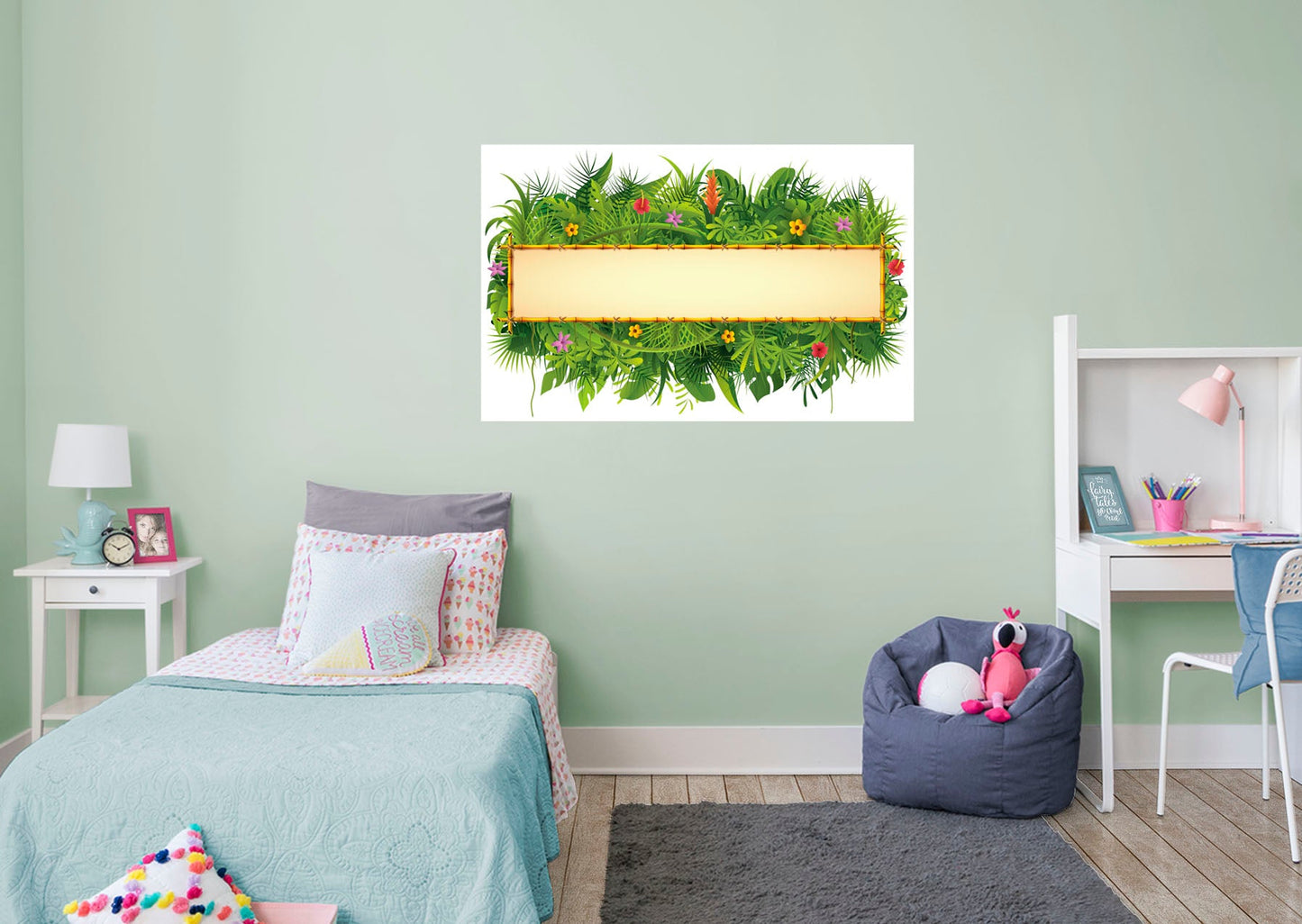 Jungle:  Flowers Dry Erase        -   Removable Wall   Adhesive Decal