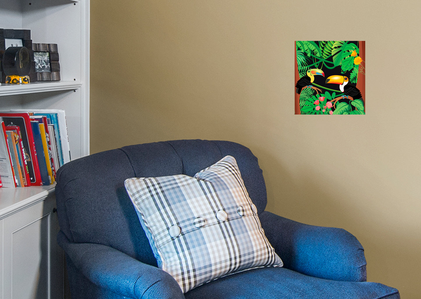Jungle: Parrot Mural        -   Removable Wall   Adhesive Decal