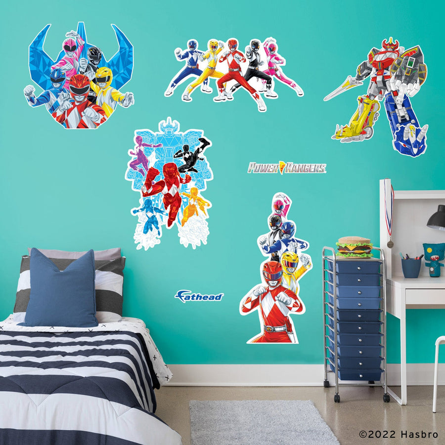 Power Rangers - RealBig Combat Squad Collection - Official Hasbro - Reusable Vinyl Wall Decals